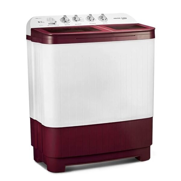 Voltas Beko 8.5 Kg Semi Automatic Top Load Washing Machine (WTT85DBRG, Red)
