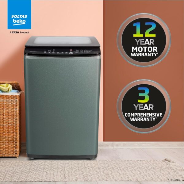 Voltas Beko 6.5 Kg, 5 Star Fully Automatic Top Load Washing Machine (WTL65UPSC, Grey),Fountain Wash - Image 10