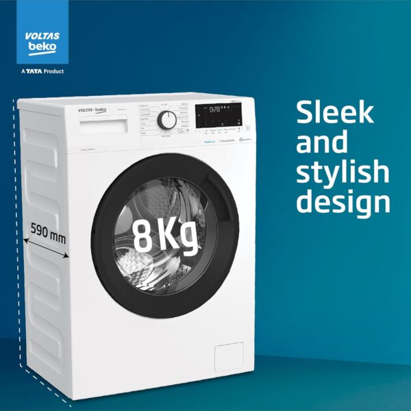 Voltas Beko 8.0kg, Inverter, 5 Star Front Load Washing Machine (WFL8012VTWA, White),Stain Expert - Image 11