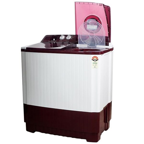 Voltas Beko 10 Kg 5 Star Semi Automatic Top Load Washing Machine WTT10/UCABRSSWH4PTD, Burgundy) - Image 2