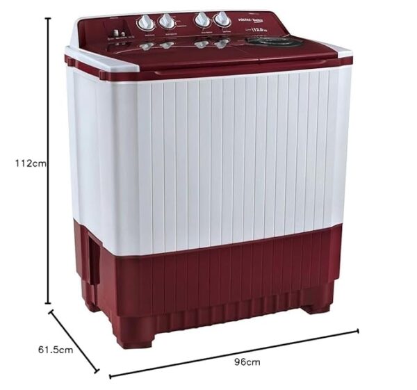 Voltas Beko 12 kg Semi Automatic Washing Machine (Burgundy) WTT120ABRT - Image 2