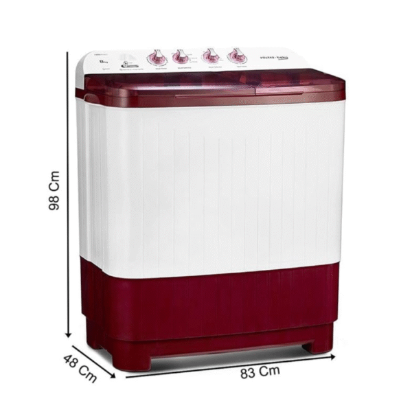 Voltas Beko 8 kg Semi-Automatic Top Loading Washing Machine (WTT80DBRT, Burgundy) 2020 - Image 2