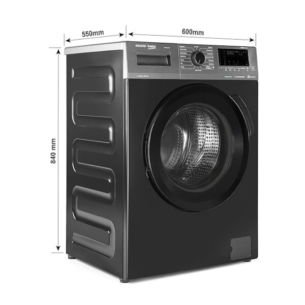 Voltas Beko 6.5kg 5 Star Front Load Washing Machine (WFL6512VTMP, Anthracite), Steam Wash,Stain Expert - Image 3