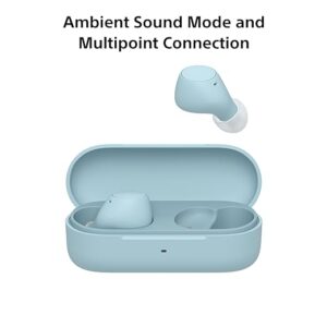 Sony WF-C510 Truly Wireless Bluetooth Earbuds with Mic, TWS, in Ear, Up to 22 Hours Battery, Ambient Sound Mode, Small and Comfortable, IPX4- Blue