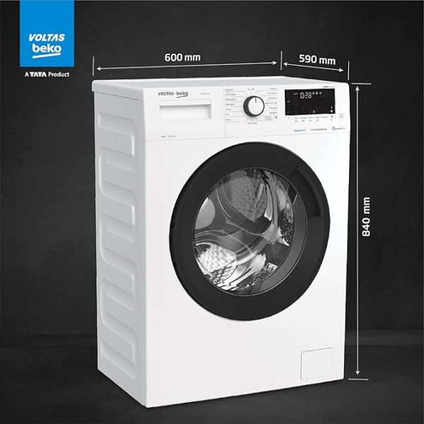 Voltas Beko 8.0kg, Inverter, 5 Star Front Load Washing Machine (WFL8012VTWA, White),Stain Expert - Image 2