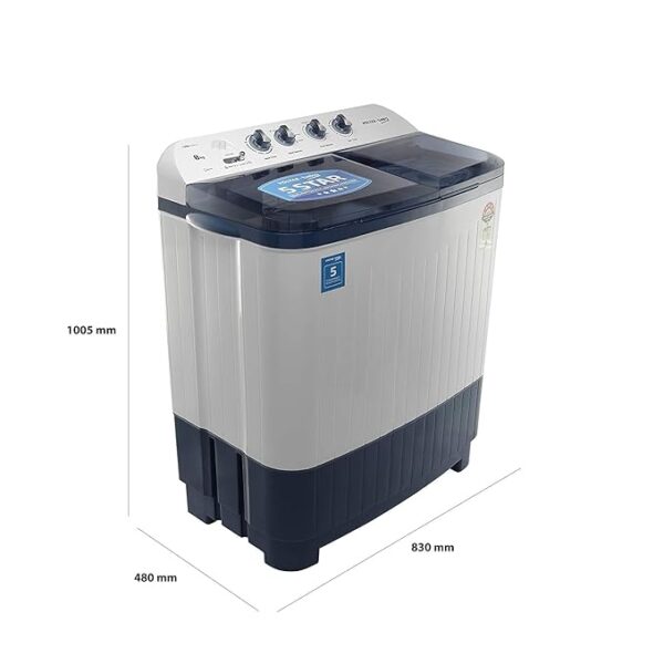 Voltas Beko 8.5 kg Semi-Automatic Top Loading Washing Machine, 2 Casette Filter (WTT85DBLT, Sky Blue) - Image 2