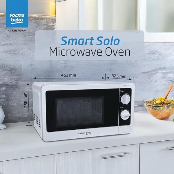 Voltas Beko, A Tata Product 20L, 700W smart solo Microwave oven (MS20MPW10, White) - Image 2