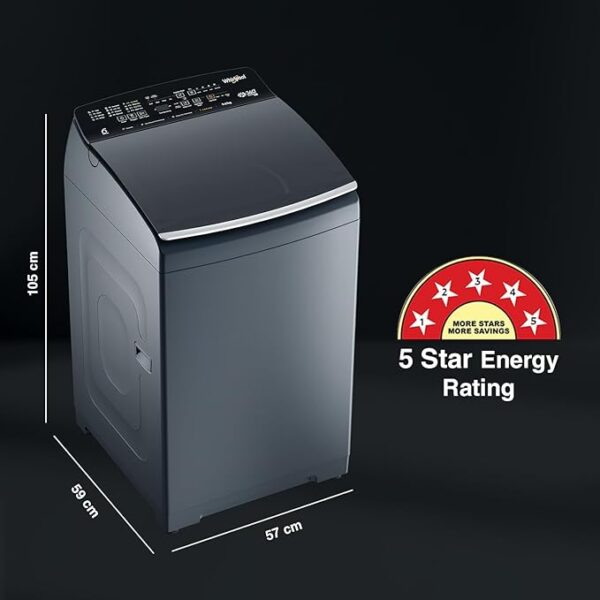 Whirlpool 9 Kg 5 Star Bloomwash Pro Fully-Automatic Top Loading Washing Machine - Built In Heater (360 BW PRO H 9.0 MIDNIGHT GREY 10YMW) - Image 2