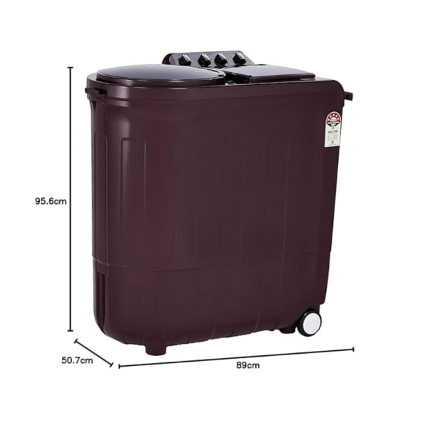Whirlpool 8.5 Kg 5 Star Semi-Automatic Top Loading Washing Machine (ACE 8.5 TURBO DRY, Wine Dazzle) - Image 3