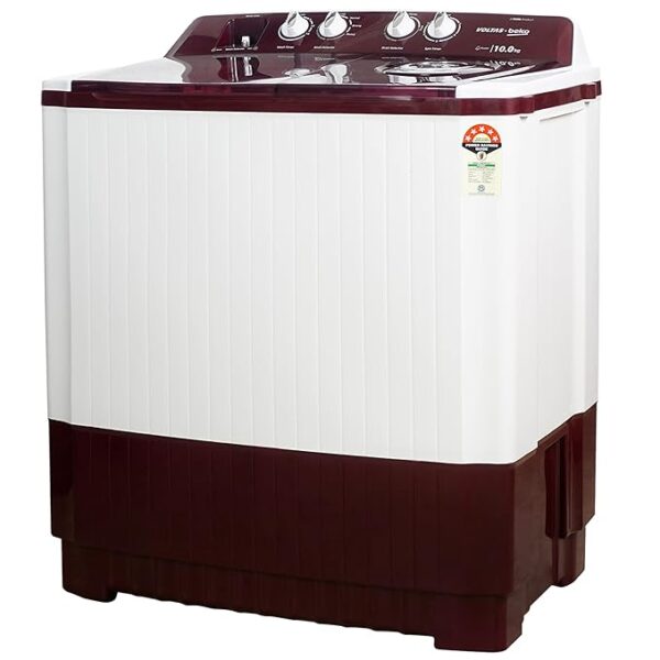 Voltas Beko 10 Kg 5 Star Semi Automatic Top Load Washing Machine WTT10/UCABRSSWH4PTD, Burgundy) - Image 3