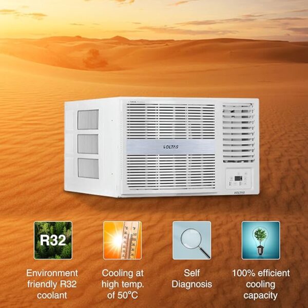 Voltas 1 Ton, 5 Star, Inverter Window AC (Copper, 2-in-1 Adjustable Mode, 2023 Model, 125V Vertis Pearl, White) - Image 4