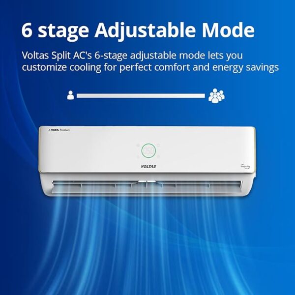 Voltas 1.5 Ton 5 Star PureAir Inverter Split AC With 4 Way Swing (Copper, 6-in-1 Adjustable Mode, Anti-dust Filter, 2023 Model, 185V Verdant Exotica, White) - Image 3
