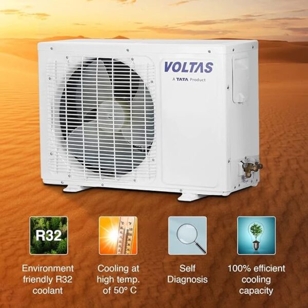 Voltas 1.5 Ton 5 Star, Inverter Split AC(Copper, 4-in-1 Adjustable Mode, Anti-dust Filter, 2023 Model, 185V Vectra Prism, White) - Image 4
