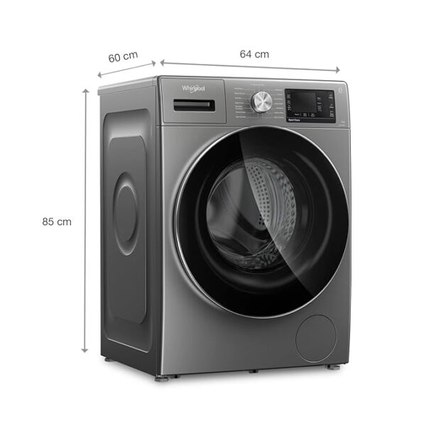 Whirlpool 7kg LCD Touch Ozone Technology Front Load Washing Machine (XO7012BZV, Volcano Grey, Inverter, 1200 RPM, 2022 Model) - Image 4