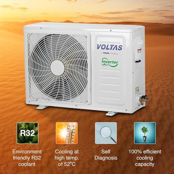 Voltas 1 Ton 3 Star, Inverter Split AC(Copper, 4-in-1 Adjustable Mode, Anti-dust Filter, 123V Vectra Pride, White) - Image 5