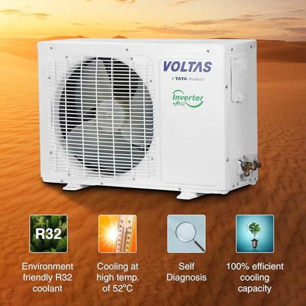 Voltas 1.5 Ton 3 Star, Inverter Split AC(Copper, 4 in 1 Adjustable Cooling, Anti-dust Filter, 183V Vectra Platina, White) - Image 5