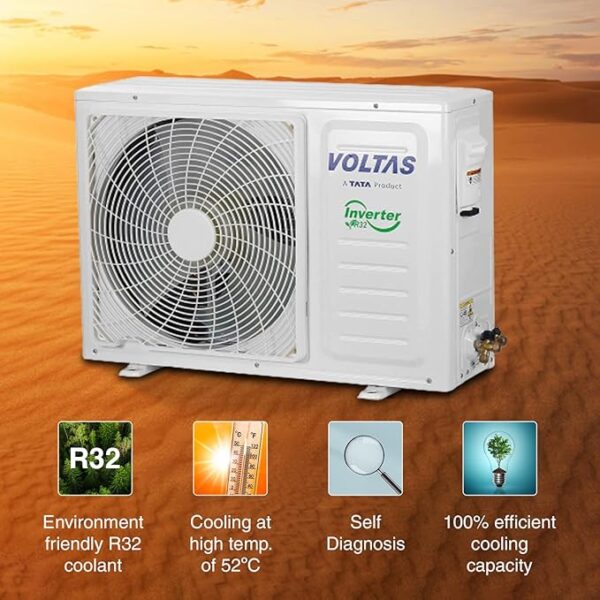 Voltas 1.5 Ton 3 Star, Inverter Split AC(Copper, 5-in-1 Adjustable Mode, Anti-dust Filter, 2023 Model, 183V Vertis Emerald, White) - Image 5