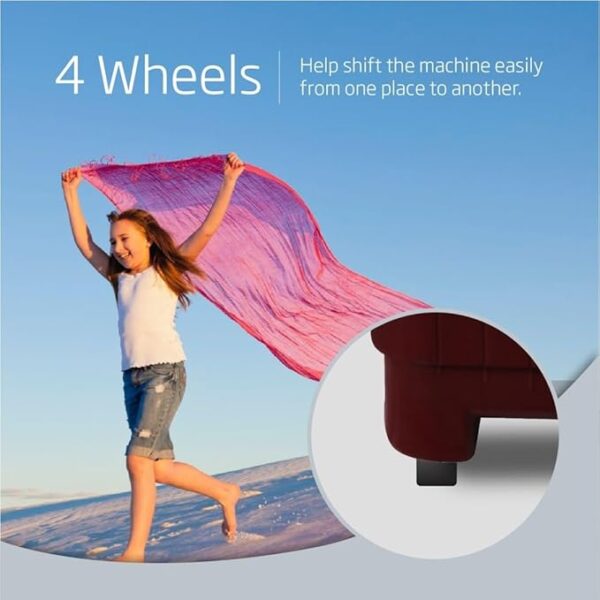 Voltas Beko 7 kg with Fast Dry Double Waterfall 5 Wing Pulsator Semi Automatic Top Load Washing Machine (Maroon & White, WTT70DBRTF) - Image 4