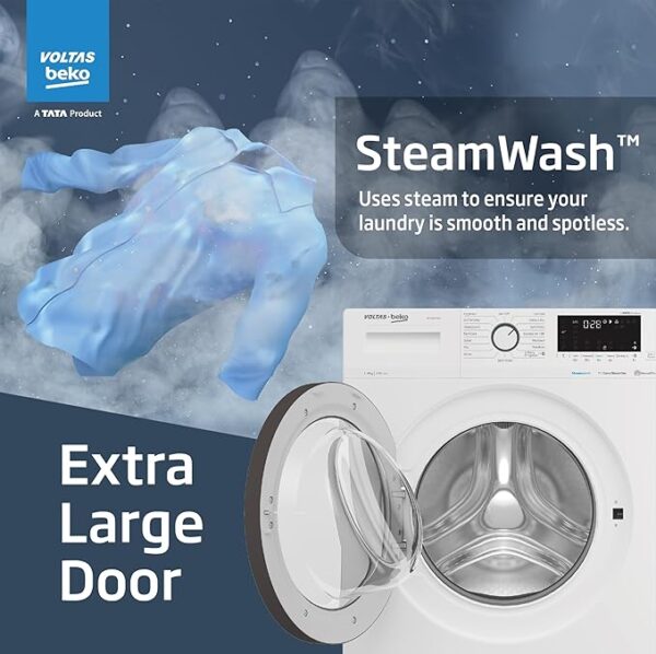Voltas Beko 8.0kg, Inverter, 5 Star Front Load Washing Machine (WFL8012VTWA, White),Stain Expert - Image 5