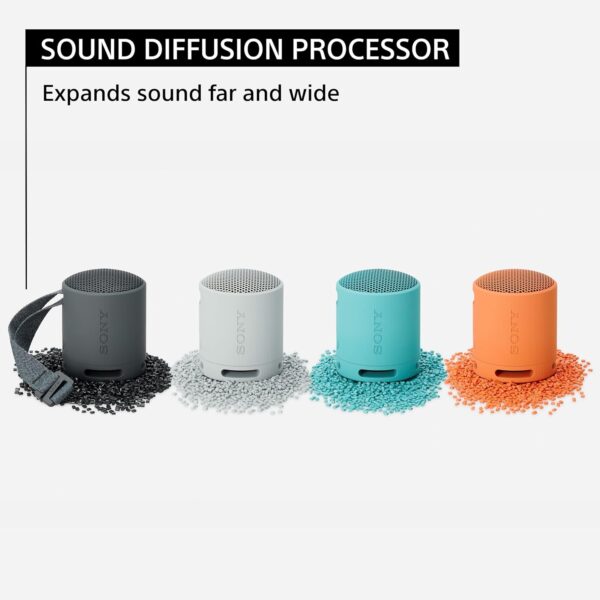 Sony SRS-XB100 Wireless Bluetooth Portable Lightweight Super-Compact Travel Speaker, Extra-Durable IP67 Waterproof & Dustproof, 16 Hour Battery, Versatile Strap, and Hands-Free Calling, Black New - Image 6