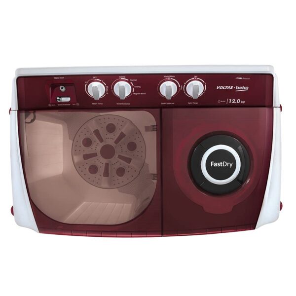 Voltas Beko 12 kg Semi Automatic Washing Machine (Burgundy) WTT120ABRT - Image 6