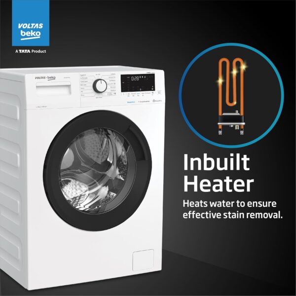 Voltas Beko 8.0kg, Inverter, 5 Star Front Load Washing Machine (WFL8012VTWA, White),Stain Expert - Image 6