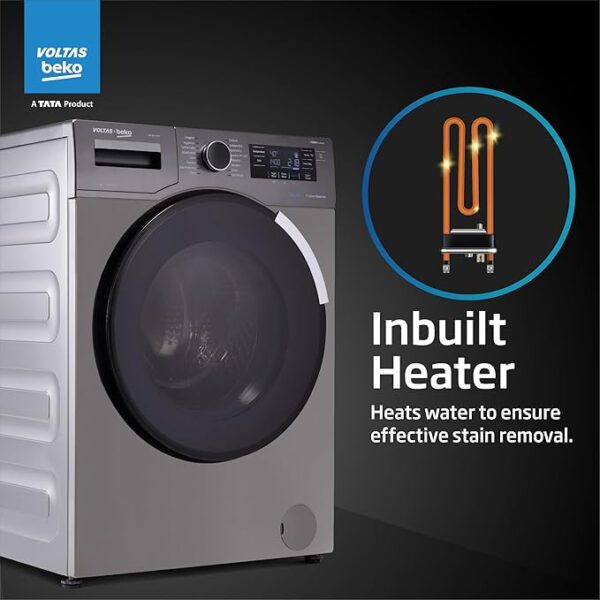 Voltas Beko 8.0kg, Inverter, 5 Star Front Load Washing Machine (WFL8014VTAP, Anthracite), Auto Dosing,Stain Expert - Image 6