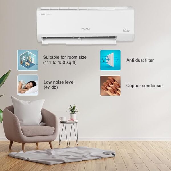 Voltas 1.5 Ton 3 Star, Inverter Split AC(Copper, 4-in-1 Adjustable Mode, Anti-dust Filter, 183V Vectra Pride, White) - Image 6