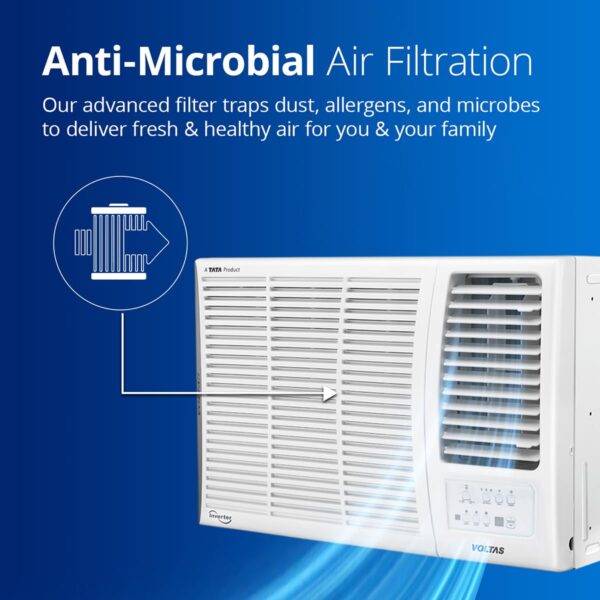 Voltas 1.5 Ton, 5 Star, Inverter Window AC (Copper, 2-in-1 Adjustable Mode, 2024 Model, 185V Vertis Elite, White) - Image 7