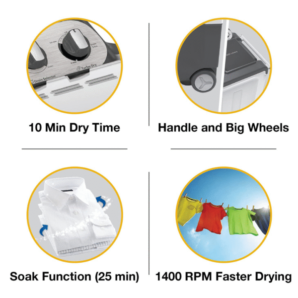 Whirlpool 8.5 Kg 5 Star Semi-Automatic Top Loading Washing Machine (ACE 8.5 TURBO DRY, Wine Dazzle) - Image 7