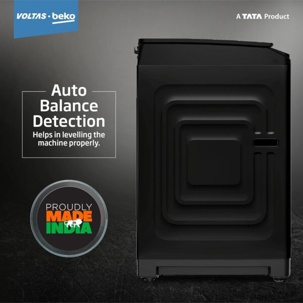 Voltas Beko, A Tata Product 8 Kg 5 Star Fountain wash Fully-Automatic Top Loading Washing Machine (2023 Model, WTL8011AU/BPC00D, Dark Grey, Side waterfall) - Image 7
