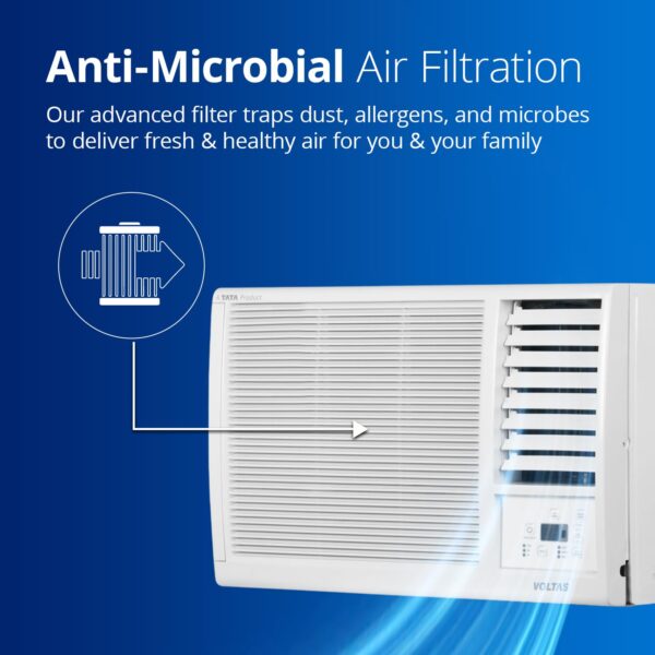 Voltas 1 Ton 3 star Fixed Speed Window AC (Copper, Sleep Mode, Memory Restart, Anti Dust Filter, 123 Vectra Platina, White) - Image 7