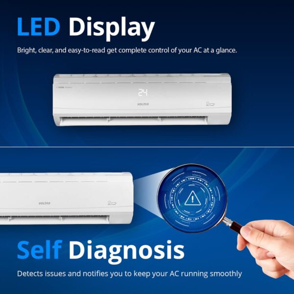Voltas 2 Ton 3 Star Inverter Heavy-Duty Split AC (Copper, 4-in-1 Adjustable Mode, Anti-dust Filter, 243V Venus Plus, White) - Image 8