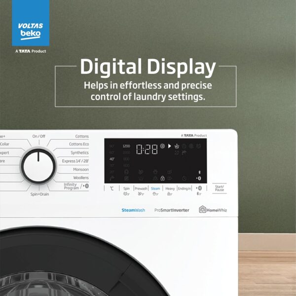 Voltas Beko 8.0kg, Inverter, 5 Star Front Load Washing Machine (WFL8012VTWA, White),Stain Expert - Image 8