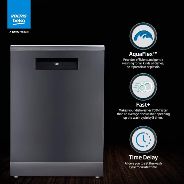 Voltas Beko 15 Place Settings Dishwasher (DF15A) - Image 9