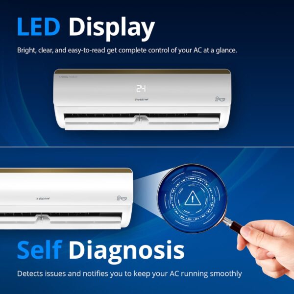 Voltas 1.5 Ton 3 Star Inverter Split AC (Copper, 5-in-1 Adjustable Mode, Anti-dust Filter, 183V Vertis Smart Elite Gold, White) - Image 8