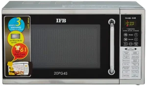 IFB 20PG4S 20L Grill Microwave Oven (Black/Silver, 61 Auto Cook Menus, Steam Clean, Express Cooking, Touch Keypad)
