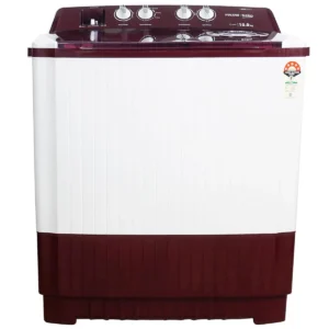 Voltas Beko WTT10/UCABRSSWH4PTD 10 Kg Semi Automatic Top Load Washing Machine, 5 Star (Burgundy) | Fast Dry™, Double Waterfall, Special Pulsator Wash, Cassette Filter