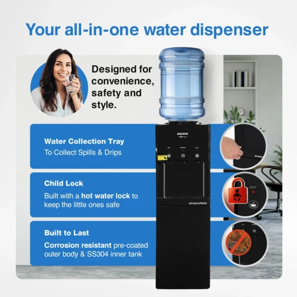Voltas Minimagic Spring R Plus Black Bottled Water Dispenser - Image 2