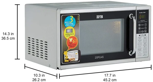 IFB 20PG4S 20L Grill Microwave Oven (Black/Silver, 61 Auto Cook Menus, Steam Clean, Express Cooking, Touch Keypad) - Image 2