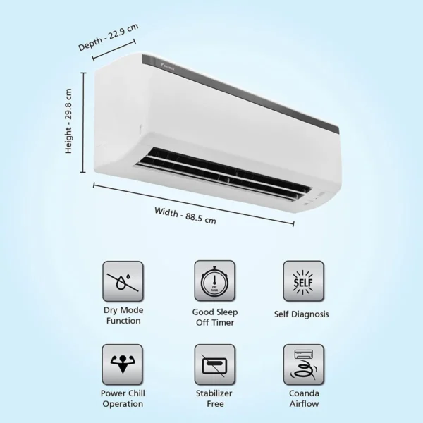 Daikin FTE60UV16U 1.8 Ton 1 Star Split AC Copper Condenser - Image 2