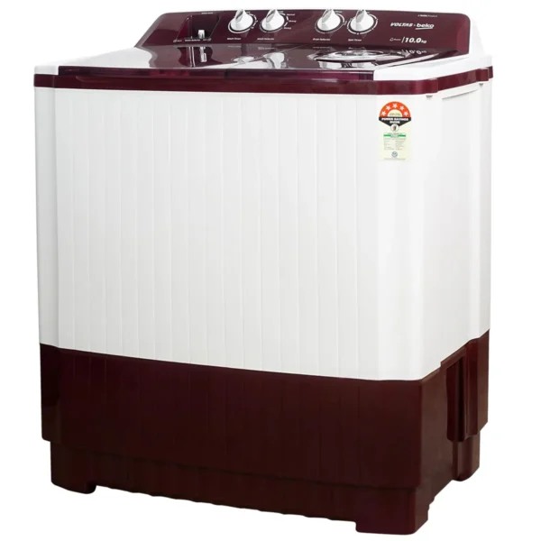 Voltas Beko WTT10/UCABRSSWH4PTD 10 Kg Semi Automatic Top Load Washing Machine, 5 Star (Burgundy) | Fast Dry™, Double Waterfall, Special Pulsator Wash, Cassette Filter - Image 2