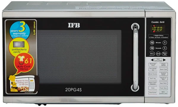IFB 20PG4S 20L Grill Microwave Oven (Black/Silver, 61 Auto Cook Menus, Steam Clean, Express Cooking, Touch Keypad) - Image 3