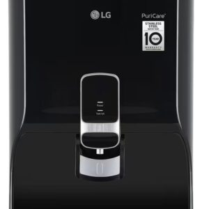 LG 8L RO + Carbon Filter Water Purifier I Stainless Steel Water Tank | Digital Sterilizing Care | Multi Stage Filtration Process | Ideal for Borewell/Tanker/Municipal Water | Black, WW131NP
