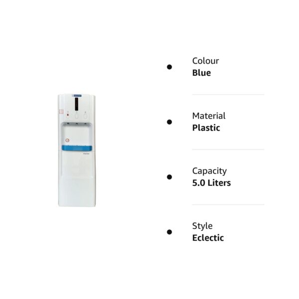 Blue Star Ua Series Bottled Water Dispenser 3 Tap Flr (Hot, Cold, Normal) | 5 Liter/Hour Water Capacity, Carbon Block, White - Image 2