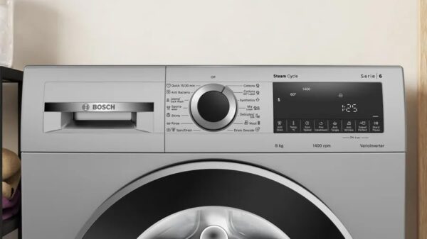 BOSCH 8 kg Fully Automatic Front Load Washing Machine with In-built Heater Silver (WGA1340SIN) - Image 4