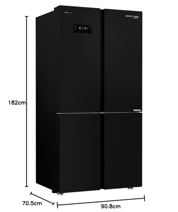 Voltas Beko 626 L Frost Free Side-by-Side Inverter Refrigerator (RSB64GF, Glass Black) - Image 3