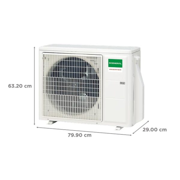 O General 2 Ton 3 Star Inverter Split AC | Copper Condenser | Silicon Coated PCB | Self Diagnosis | Coanda Airflow | Economy Mode | Advance Hyper Tropical (ASGG24CPAB-B, White, 2025 Model) - Image 3