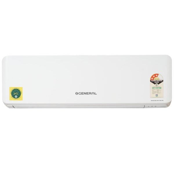 General 1.5 Ton 3 Star Inverter Split AC with Coanda Airflow 15M,Anti Bacterial Filter - White (2025 Model ASGG18CNAA-B, Copper Condenser)