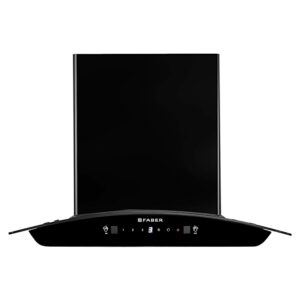 Faber Pinnacle 60cm 1500m³/hr Autoclean Chimney|Digital Display|Filterless|Slant Body|T-Shape Panel|Touch+Gesture|12Yr on Motor,5Yr Comprehensive Warranty by Faber|Hood Pinnacle FL HC BK 60,Matt Black